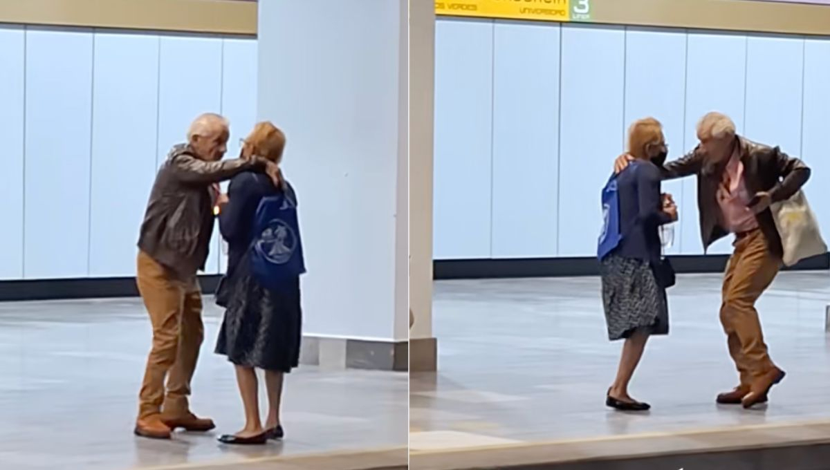 Pareja de abuelitos se hace viral en redes sociales por bailar mientras esperan el Metro Pareja de abuelitos se hace viral en redes sociales por bailar mientras esperan el Metro