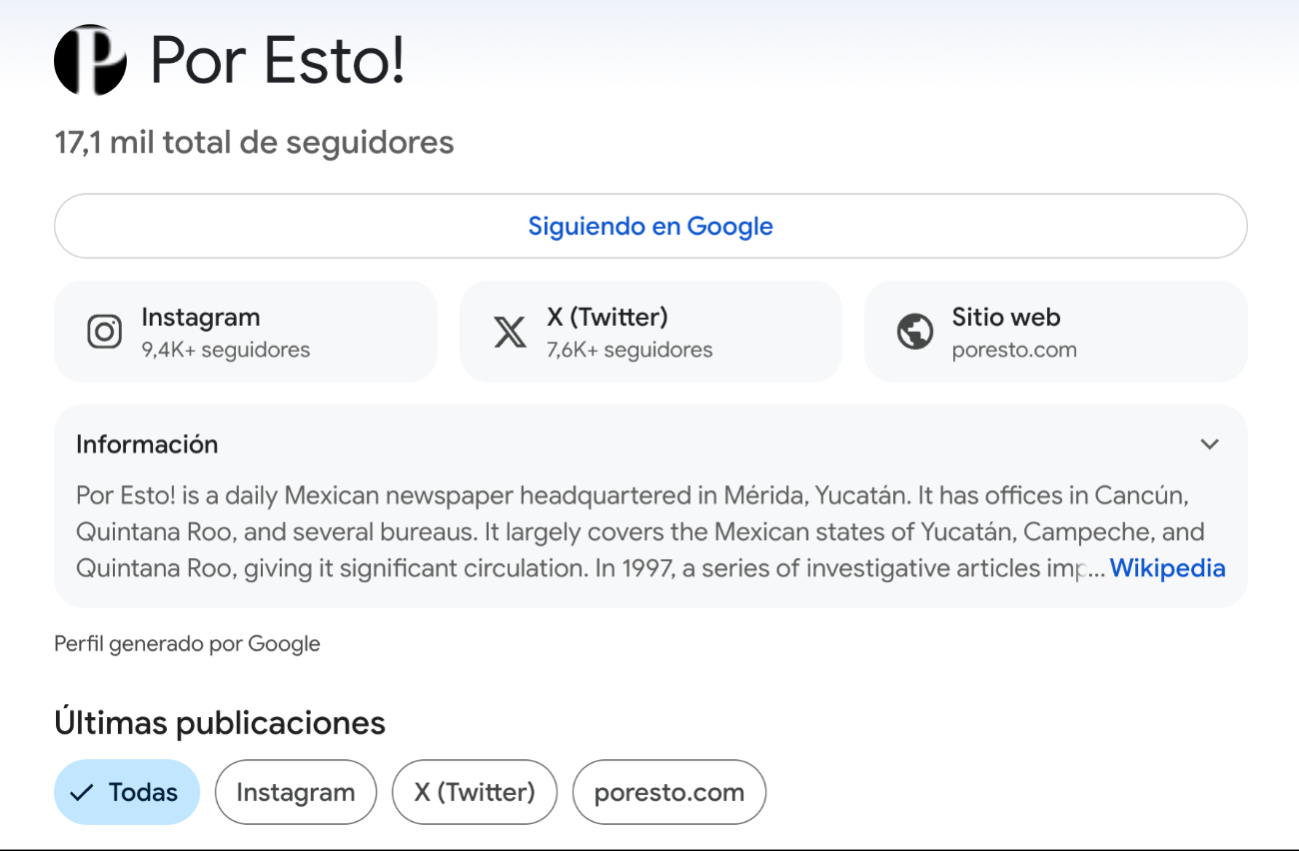 Por Esto! en Google Discover Por Esto! en Google Discover