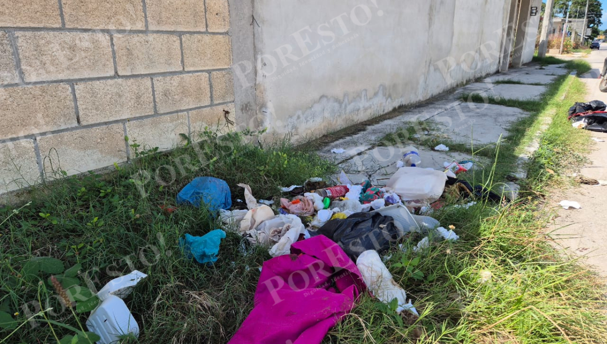 Vecinos denunciaron que las aceras de la calle 11 entre 2 y 14 en la colonia La Cruz de Champotón se han convertido en un basurero al aire libre Vecinos denunciaron que las aceras de la calle 11 entre 2 y 14 en la colonia La Cruz de Champotón se han convertido en un basurero al aire libre