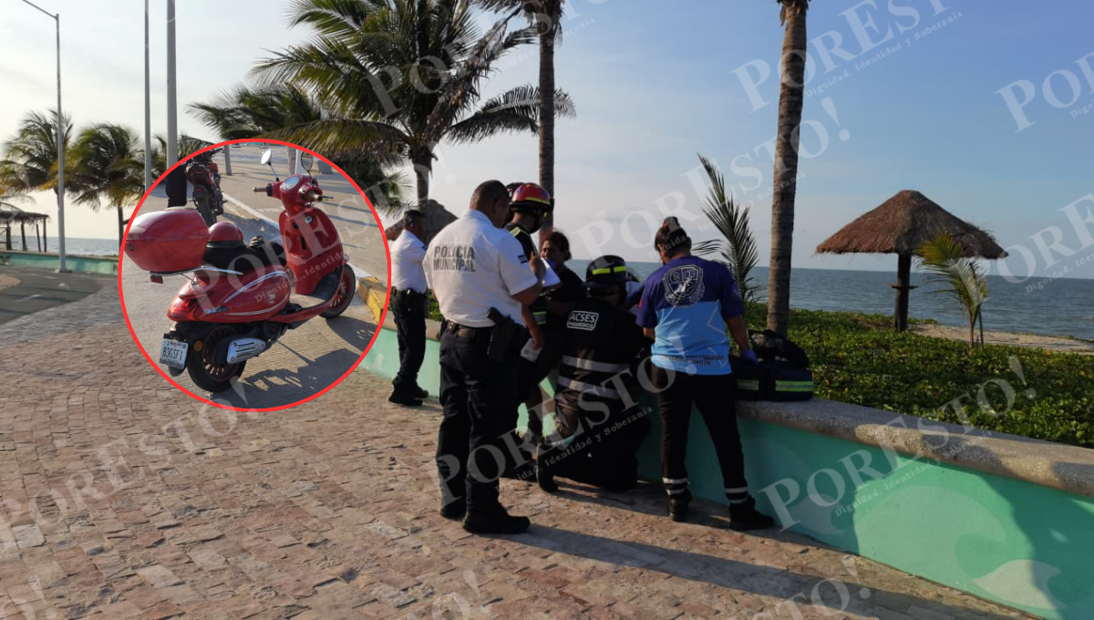 Un choque entre un taxi y un vehículo particular causó cuantiosos daños en la colonia Centro de Campeche.
