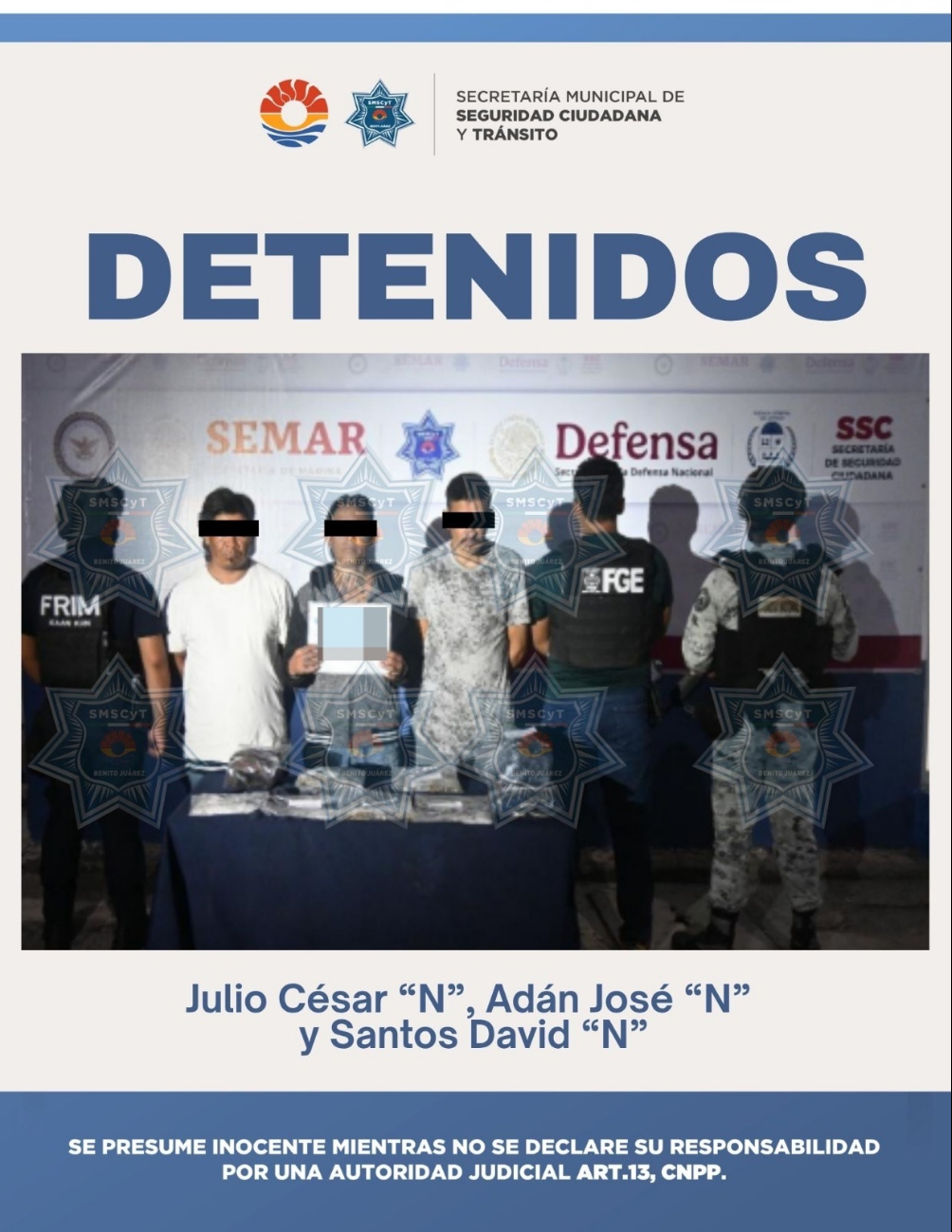 Los detenidos fueron detenidos y presentados por las autoridades. Los detenidos fueron detenidos y presentados por las autoridades.