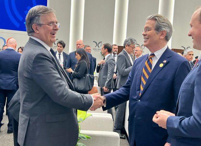 Marcelo Ebrard, secretario de Economía y Scott Bessent , Secretario del Tesoro de los Estados Unidos Marcelo Ebrard, secretario de Economía y Scott Bessent , Secretario del Tesoro de los Estados Unidos