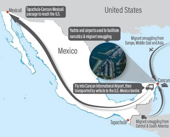 Se explican las rutas que utilizaba la organización para llegar a EE.UU. Se explican las rutas que utilizaba la organización para llegar a EE.UU.