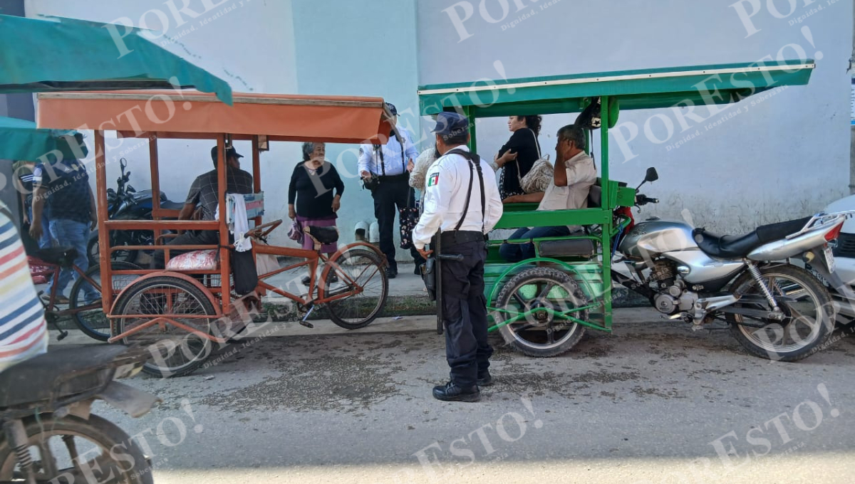 Tensión en el Centro de Escárcega por conflicto vial frente al mercado