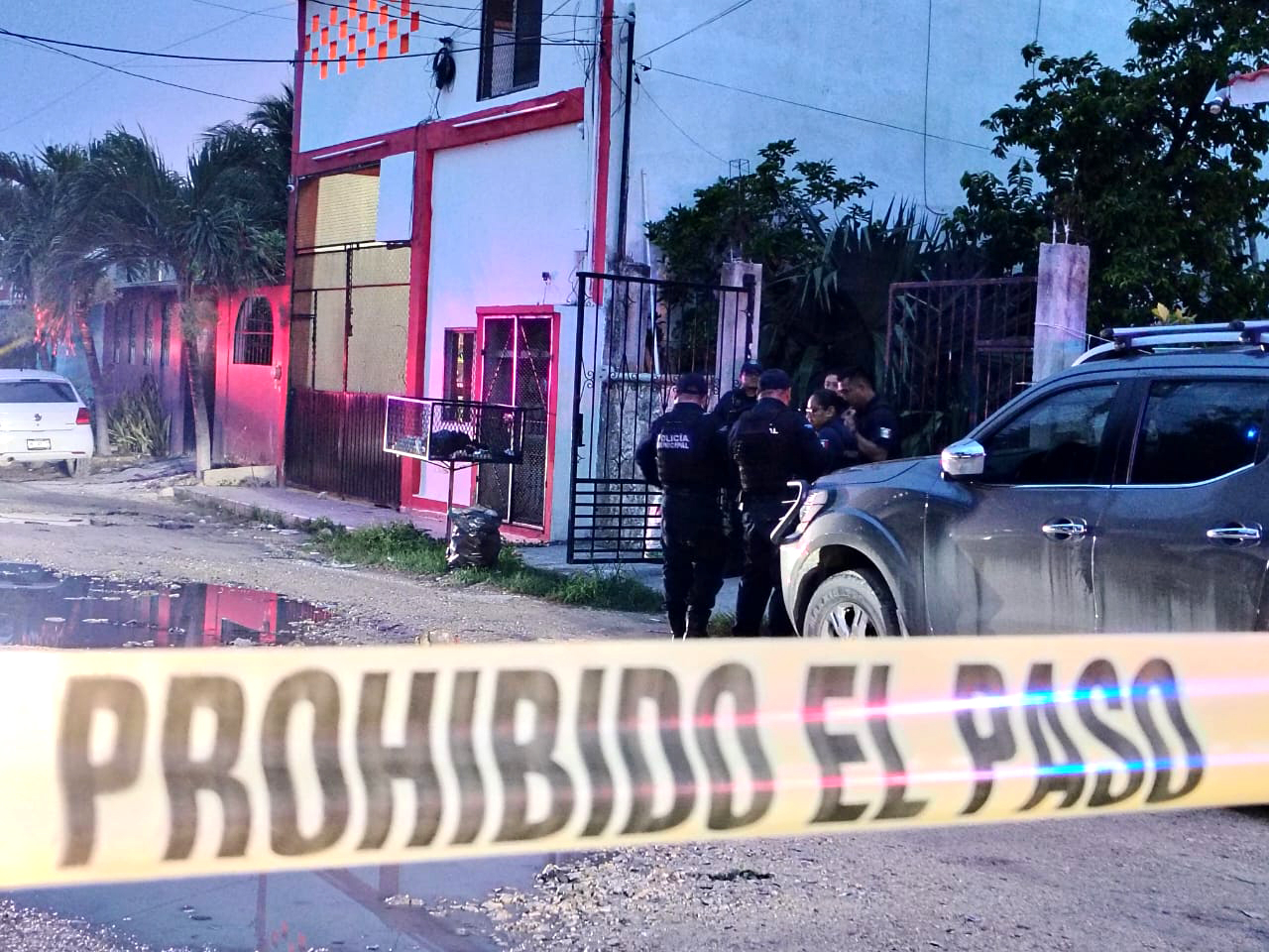 La calle 22 fue acordonada por los elementos de la policía municipal
