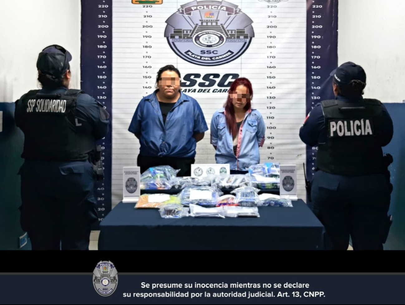 Las mujeres fueron presentadas por la SSC de Playa del Carmen. Las mujeres fueron presentadas por la SSC de Playa del Carmen.