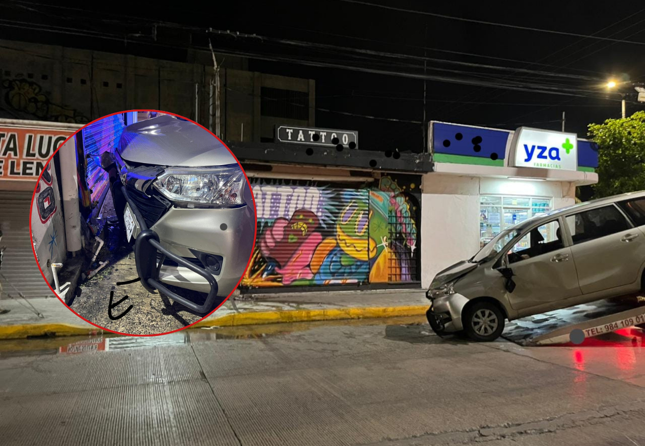 La unidad presentaba daños en la parte frontal y afectaciones visibles en el sitio del impacto