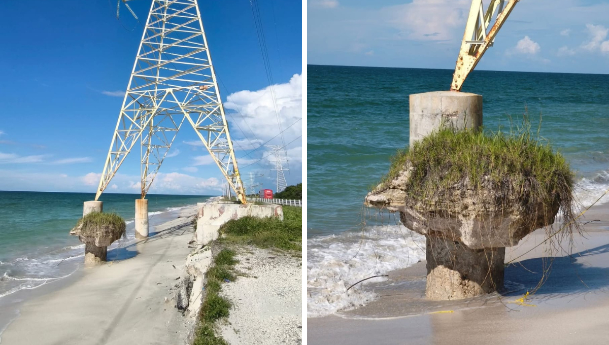 Erosión amenaza infraestructura eléctrica en Ciudad del Carmen; CFE guarda silencio