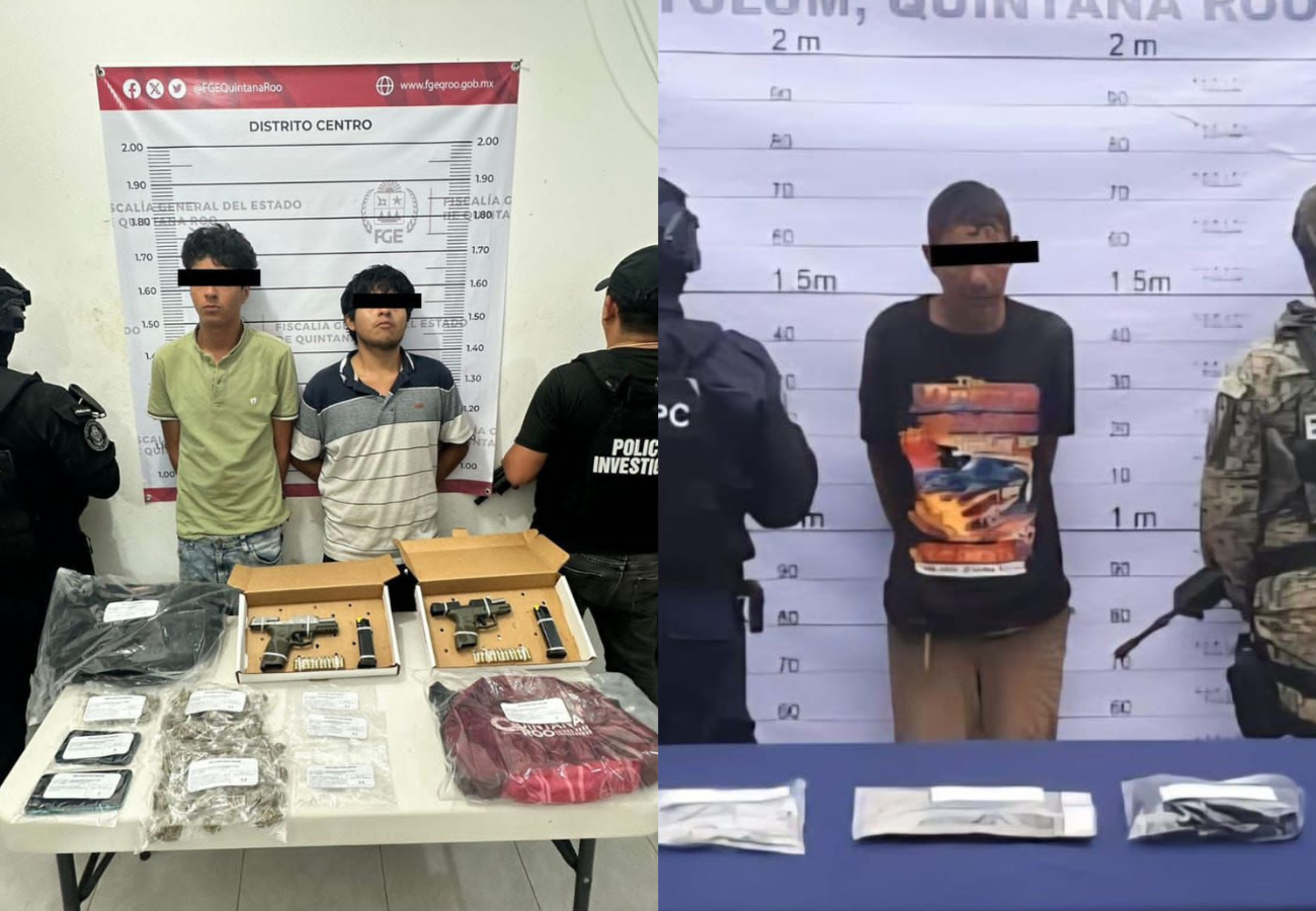 Los detenidos fueron identificados como Rubén “N”, Jafet Nicolás “N” y Jorge Miguel “N”