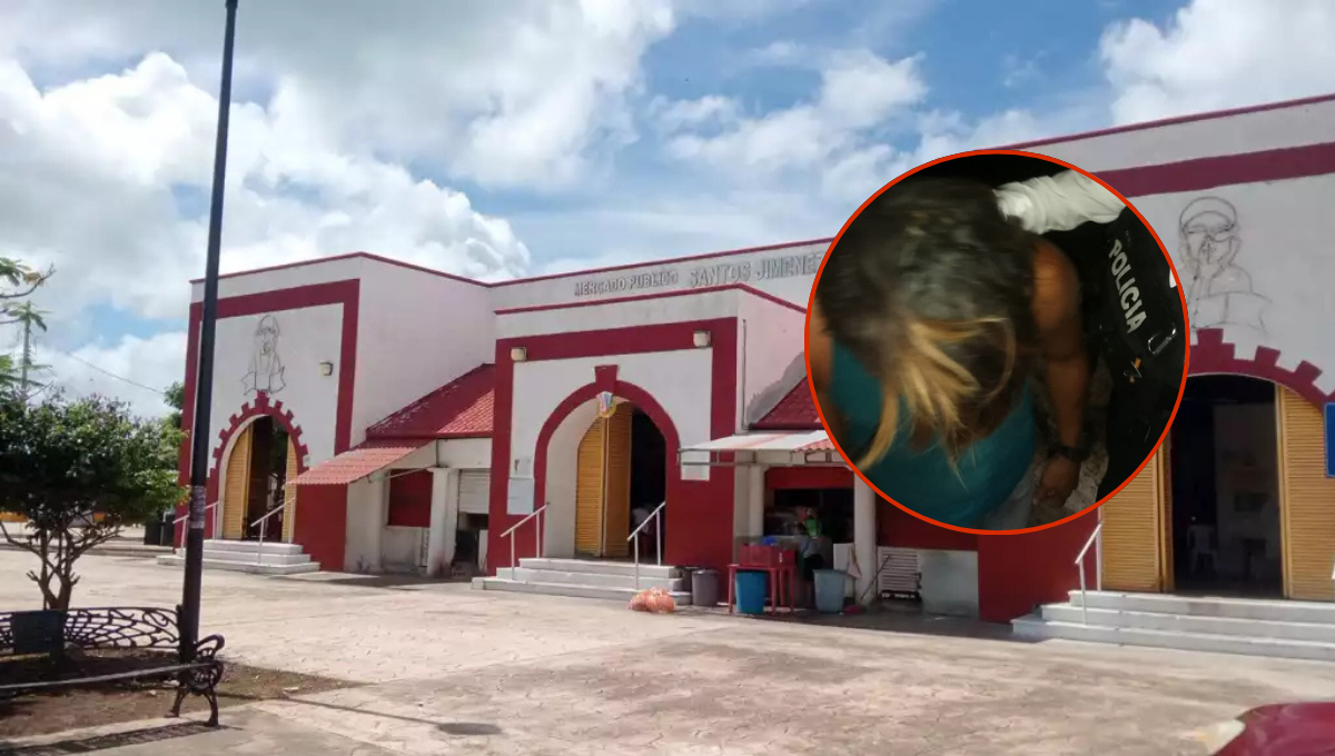 Detienen a presunto ladrón del mercado de Seybaplaya; tenía productos robados
