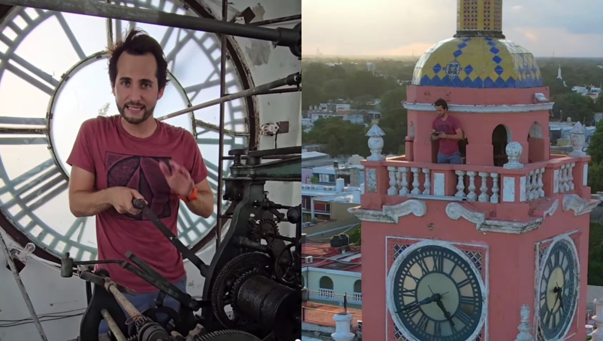 El creador de contenido, Alex Cámara, mostró el interior del reloj monumental que de hecho está conformado por cuatro relojes