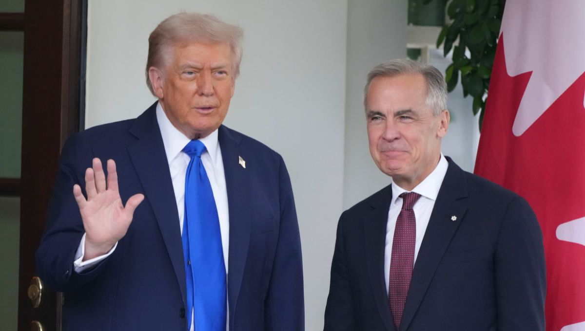 El presidente de EU, Donald Trump, recibió este martes en la Casa Blanca al primer ministro de Canadá, Mark Carney