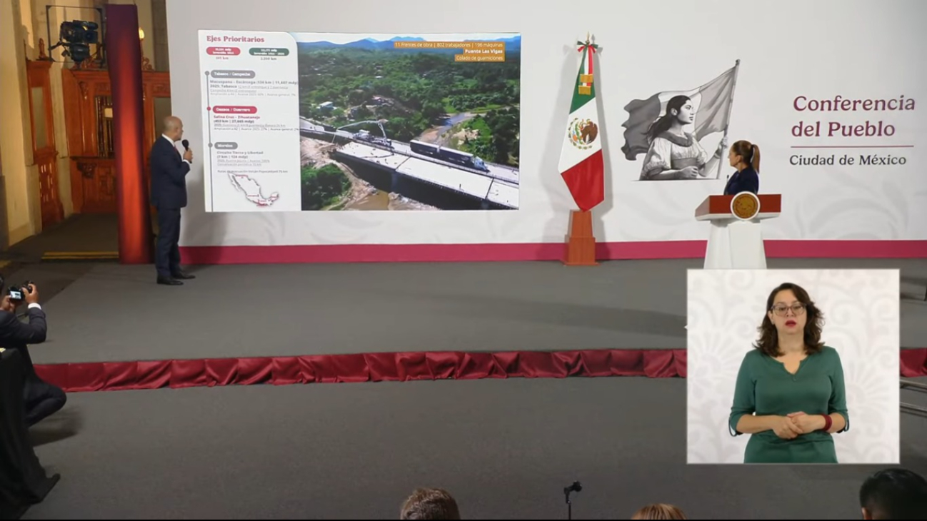 El informe fue presentado por Jesús Antonio Esteva Medina, titular de la SICT, ante Claudia Sheinbaum.