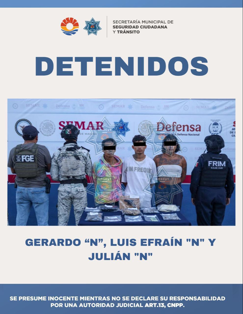 Los detenidos fueron presentados por las autoridades. Los detenidos fueron presentados por las autoridades.