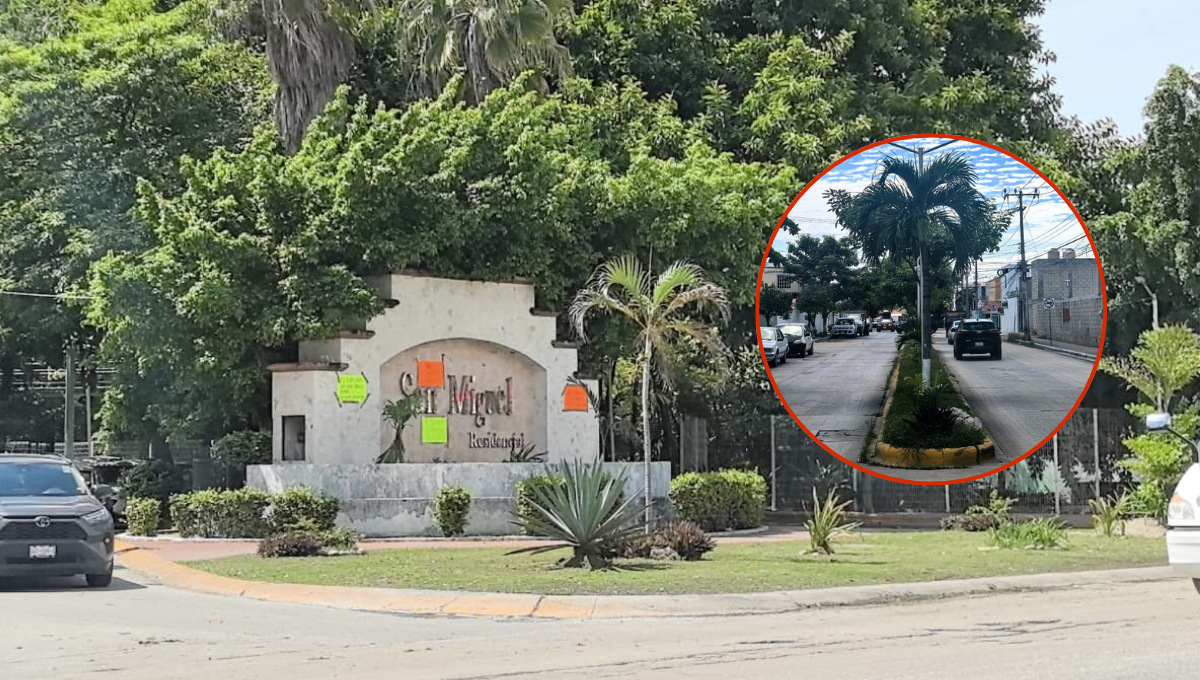Vecinos del Fraccionamiento San Miguel protestan contra la construcción de un cárcamo en la glorieta principal