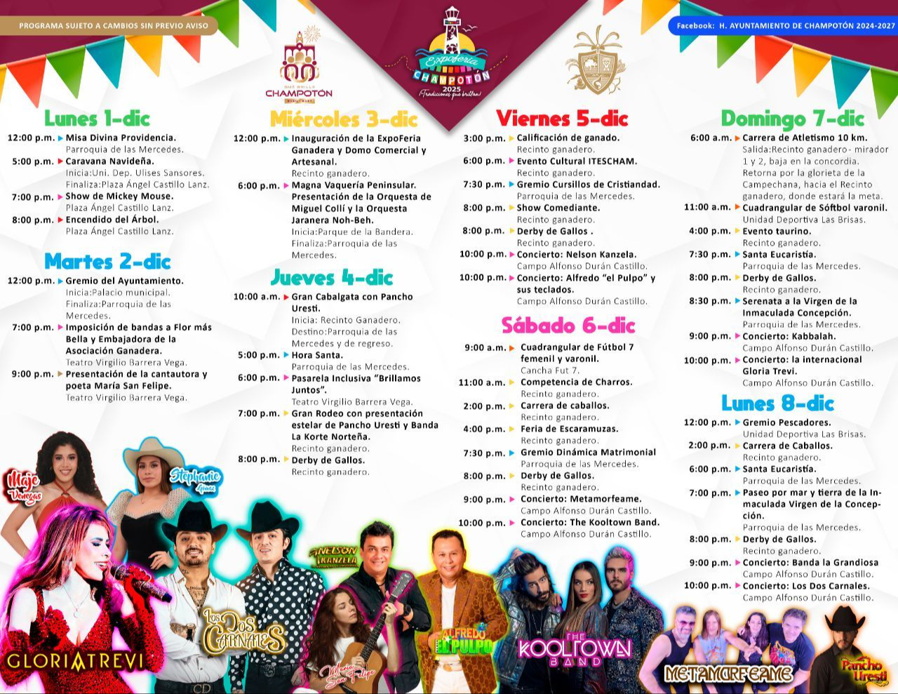 El evento ofrecerá una semana llena de música, tradición y cultura, con artistas de renombre nacional.