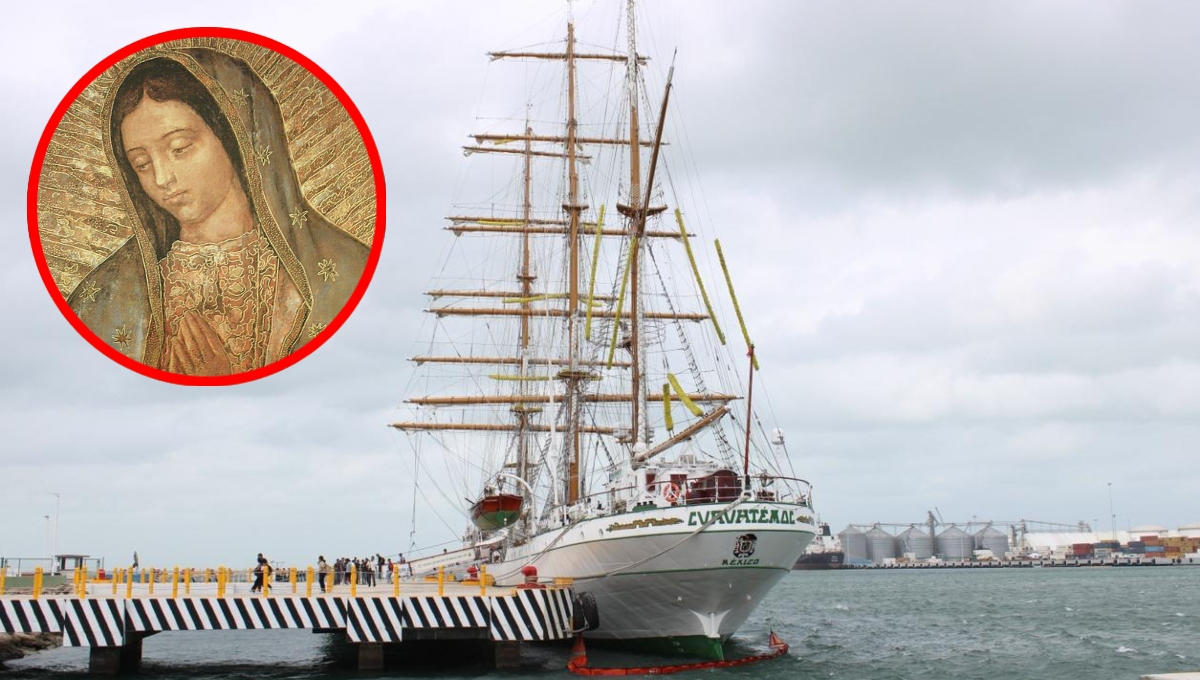 Cadetes, quienes integran la tripulación, recordaron la supuesta Virgen de Guadalupe que permanece oculta en el barco