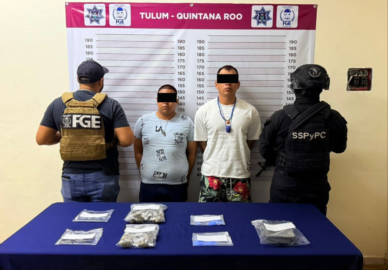 Dylan Humberto “N” y Luis Enrique “N fueron detenidos en la carretera Tulum–Boca Paila