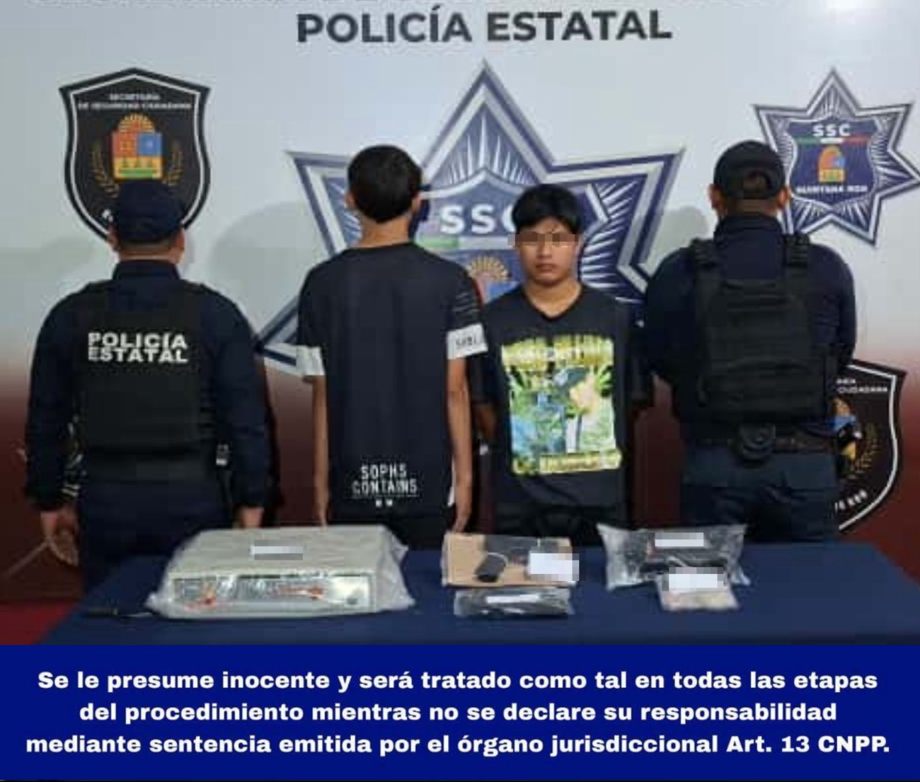 Los dos detenidos fueron puestos a disposición de la FGE.