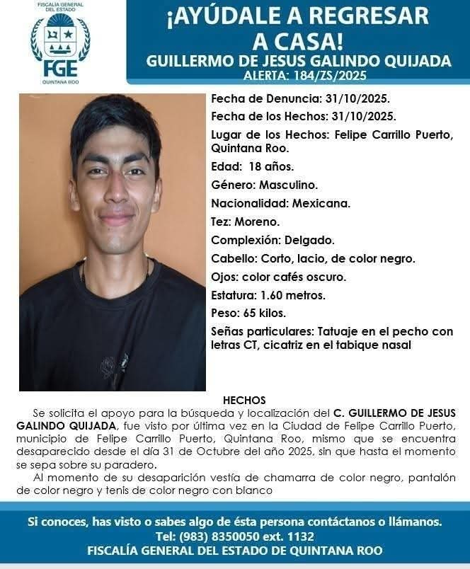 Familia del joven acudieron a o interponer la denuncia tras su desaparición