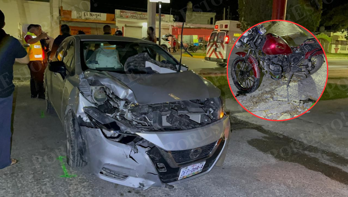 Pareja grave tras choque en la avenida Concordia; auto les cerró el paso
