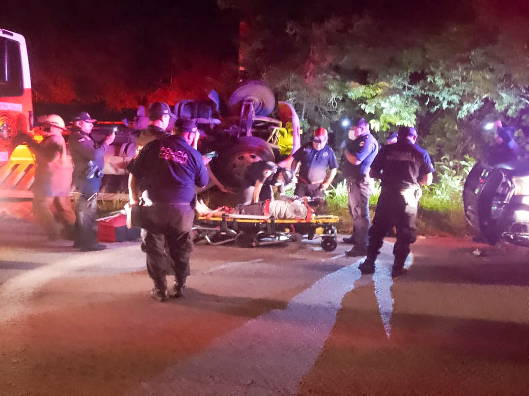 El chofer fue trasladado a un hospital en Mérida