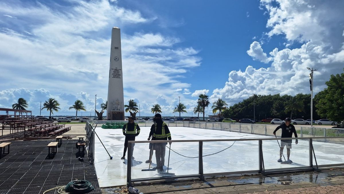 Instalación de la pista de hielo abre debate entre los chetumalenses, algunos se muestran inconformes por el despilfarro de recursos
