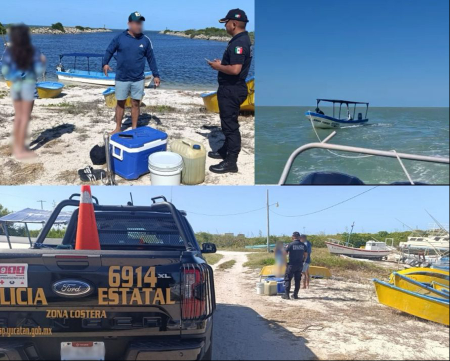 Rescate de embarcación a la deriva frente a San Crisanto en Yucatán