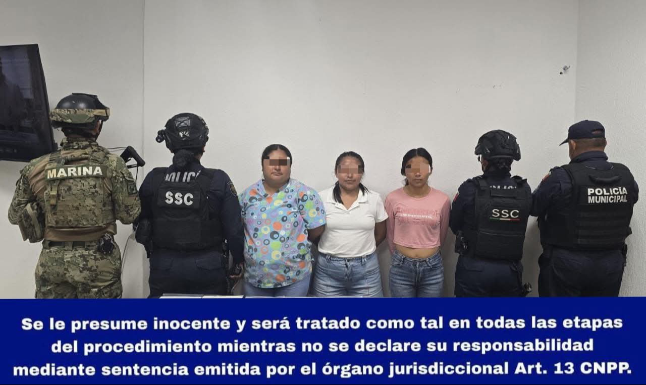 Tres mujeres fueron detenidas en Cozumel durante un operativo interinstitucional.