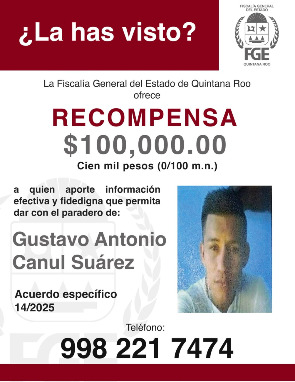 Gustavo Canul recibió una llamada telefónica antes de desaparecer