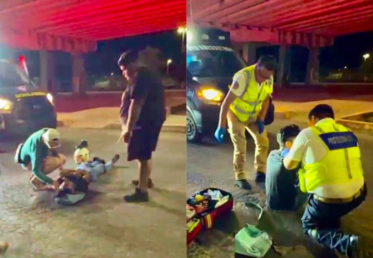 Paramédicos y autoridades acudieron al lugar del accidente