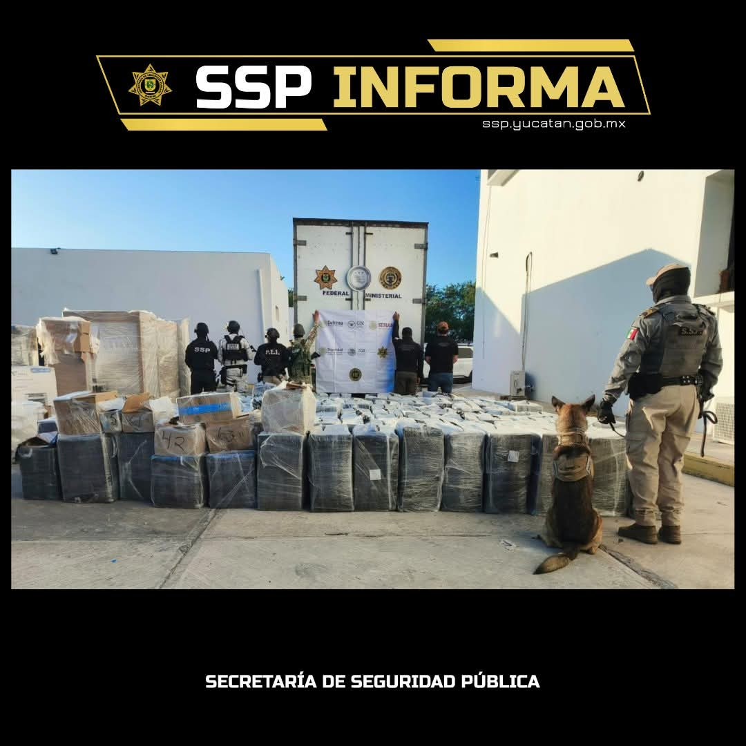 La SSP de Yucatán dio a conocer el decomiso realizado en la carretera.