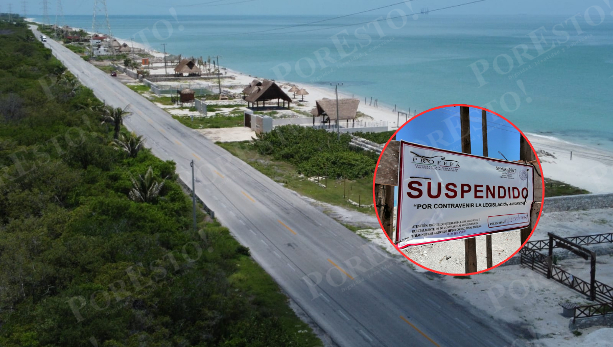 Casas y palapas abandonadas invaden carretera federal en Ciudad del Carmen
