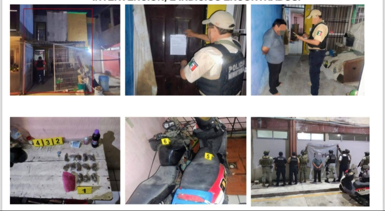 Cateos simultáneos en Ciudad del Carmen dejan un detenido y decomiso de drogas