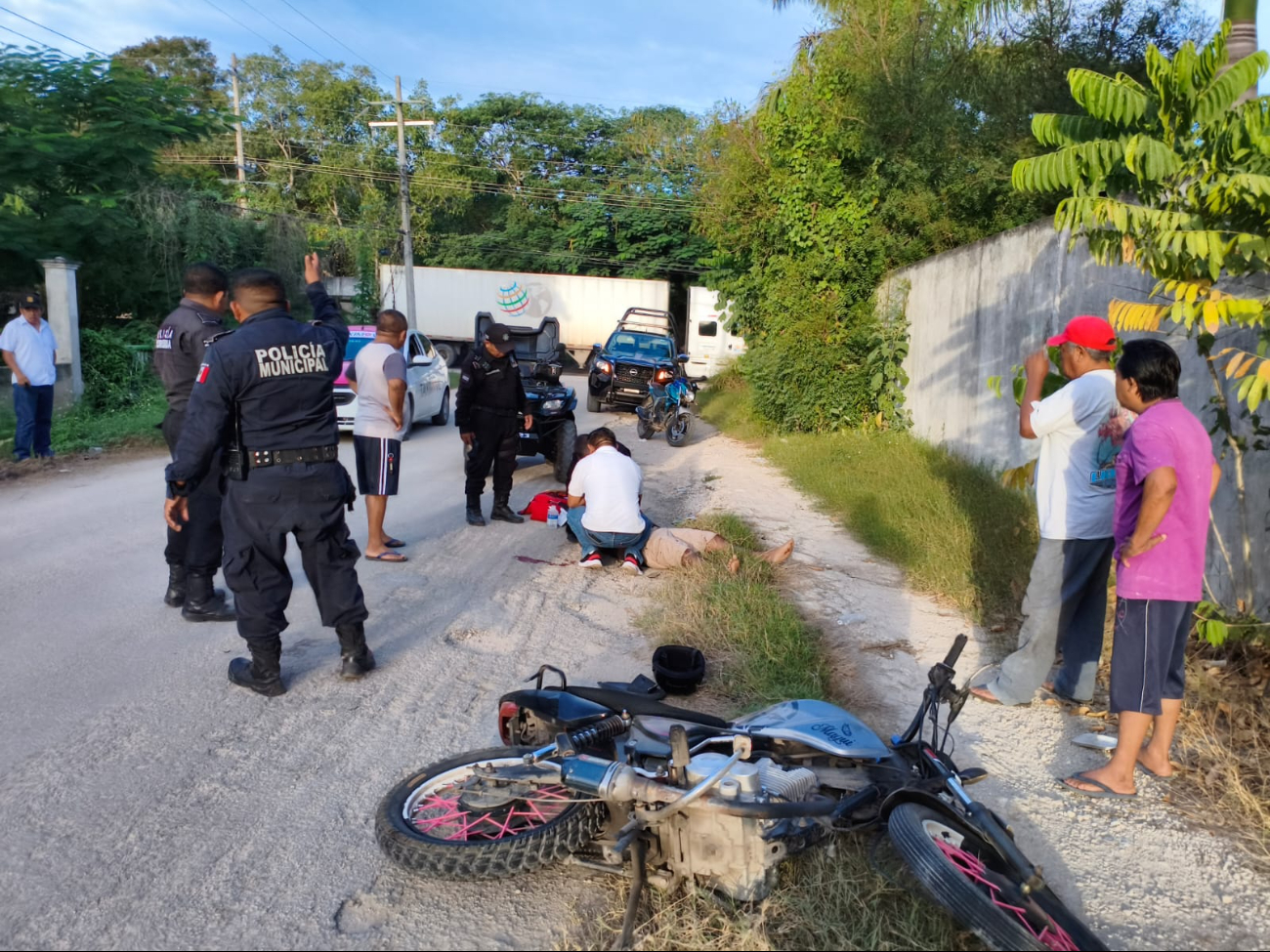 El motociclista fue llevado al hospital San Carlos de Tizimín