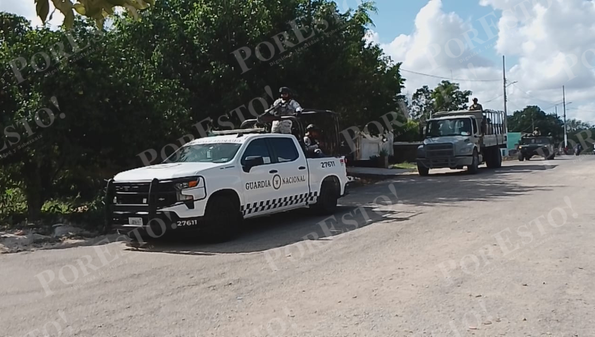 Fuerzas federales y municipales realizaron un amplio operativo de seguridad en Calkiní y Bécal.