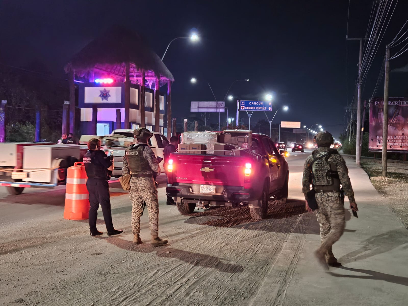 Reactivan filtro de revisión con apoyo del ejército en entrada a Cancún