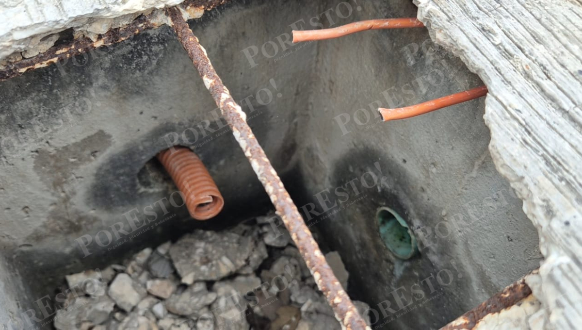 Se detectaron registros vacíos, lo que hace presumir robo de cableado eléctrico.