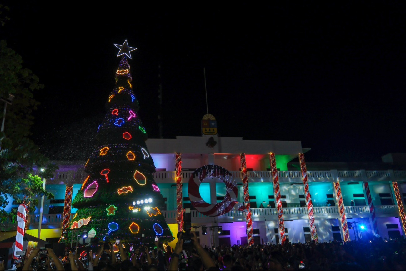 Cientos de familias se reunieron para apreciar los adornos navideños
