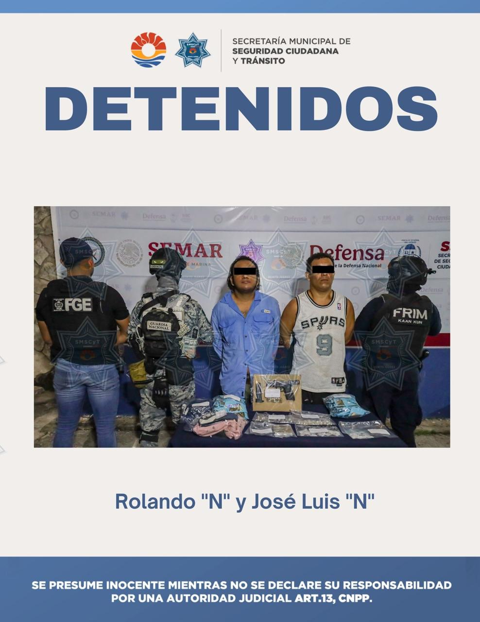 Los dos detenidos fueron presentados por las autoridades.