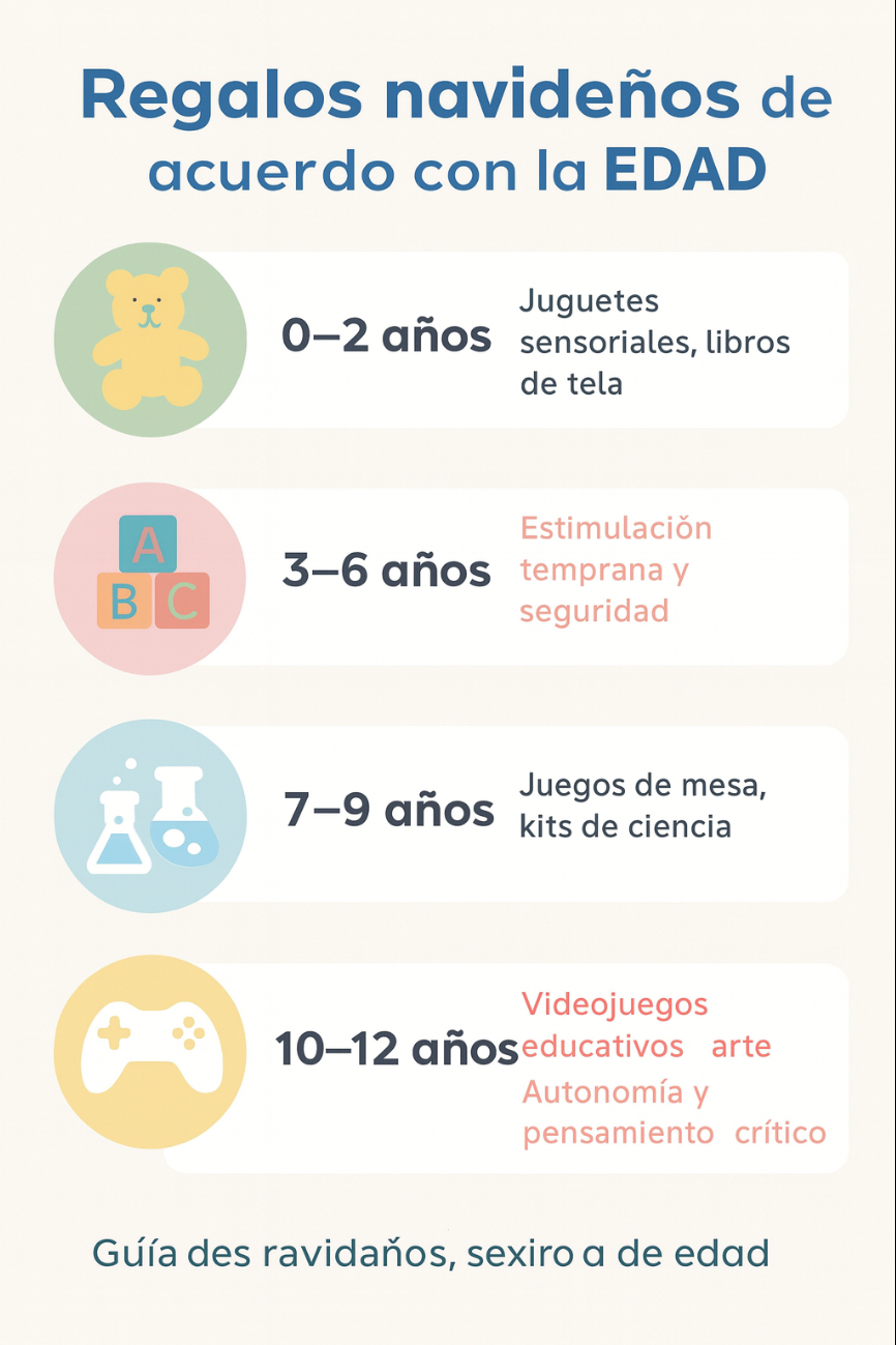 Tabla comparativa de regalos por edad