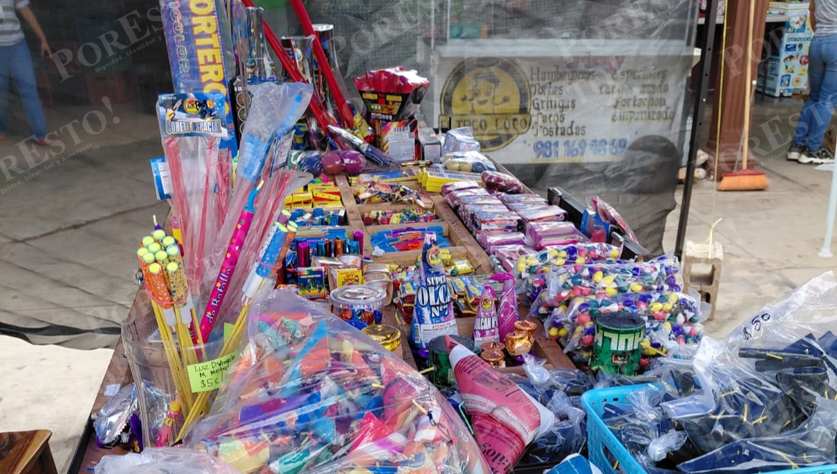 Petardos, palominas y otros artefactos registraron incrementos en el mercado municipal.