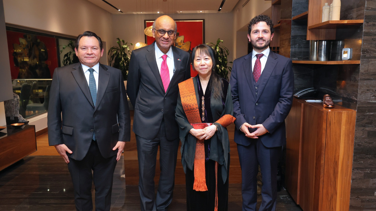 Joaquín Díaz Mena se reunió con el presidente de Singapur, Tharman Shanmugaratna