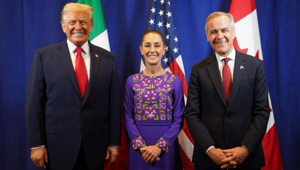 La presidenta Claudia Sheinbaum se reunió en Washigton con el presidente de Estados Unidos, Donal TRump y el primer ministro de Canadá, Mark Carney