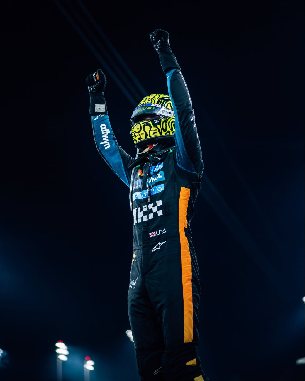 Norris tras bajar después de cruzar la meta