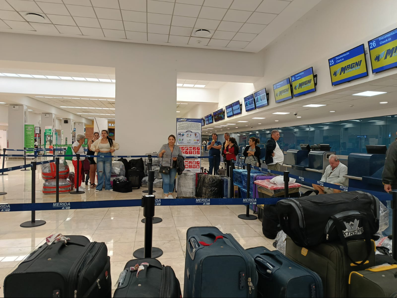 Hay buena afluencia de pasajeros en el aeropuerto de Mérida Hay buena afluencia de pasajeros en el aeropuerto de Mérida