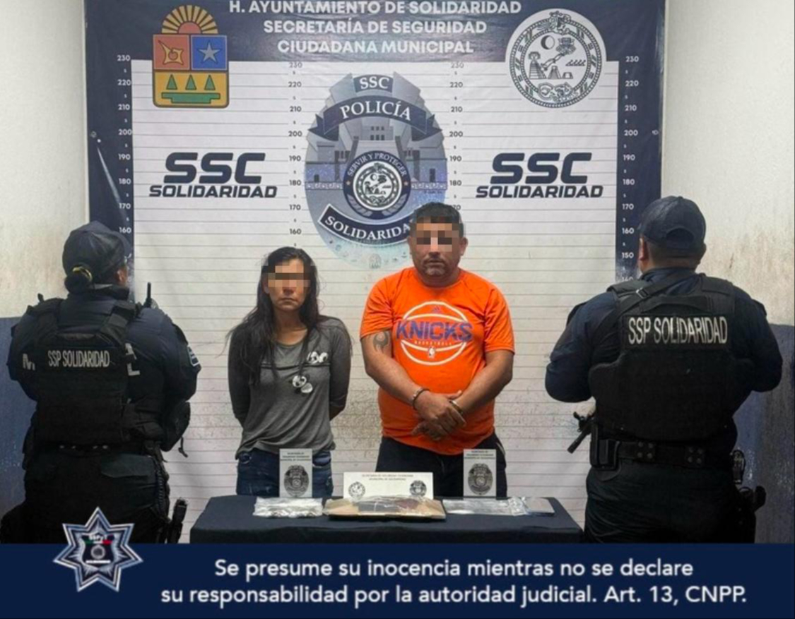Detienen a dos veracruzanos por posesión de presuntos narcóticos en Playa del Carmen