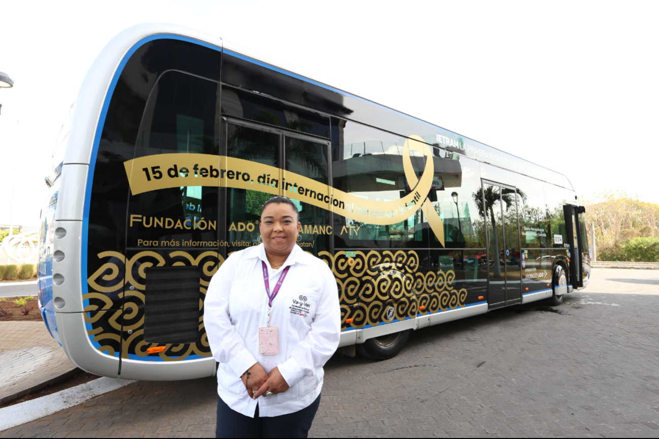 Yucatán presenta el primer transporte público del país para la concientización sobre el cáncer infantil     