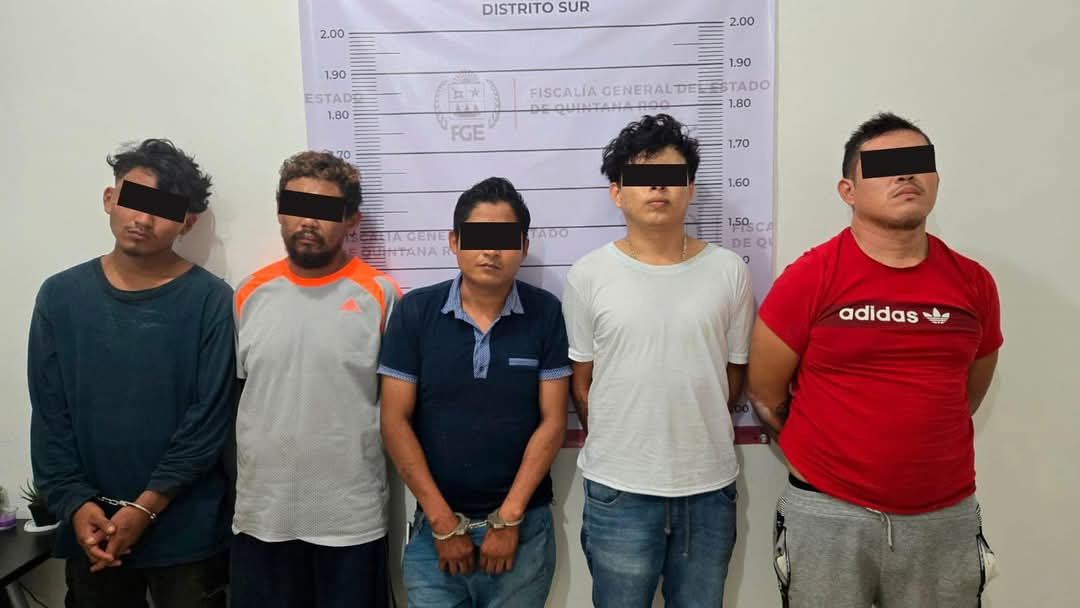 Cateo en vivienda termina con detención de cinco integrantes de grupo criminal en Chetumal