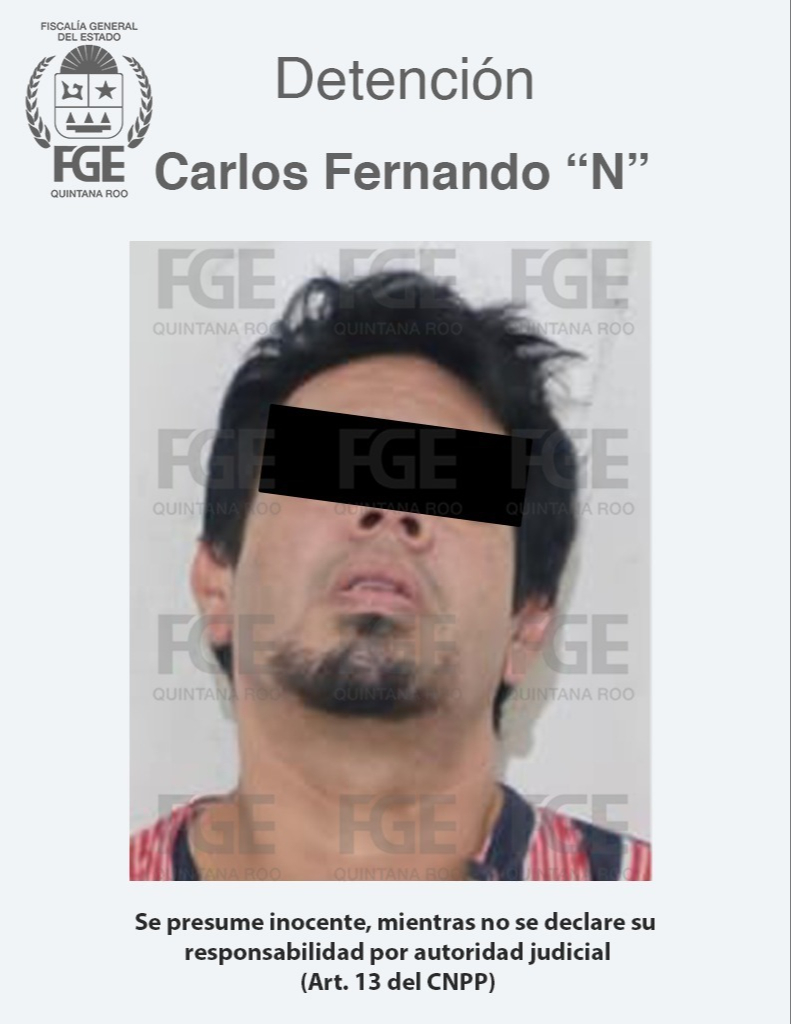 Carlos Fernando “N” fue detenido con anfetamina en Villas del Sol, Playa del Carmen Carlos Fernando “N” fue detenido con anfetamina en Villas del Sol, Playa del Carmen